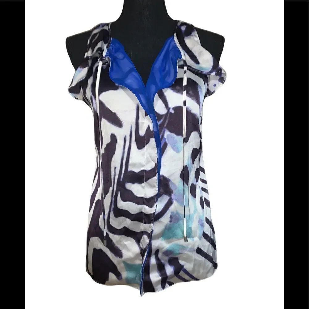 T Tahari Printed Sleeveless Blouse